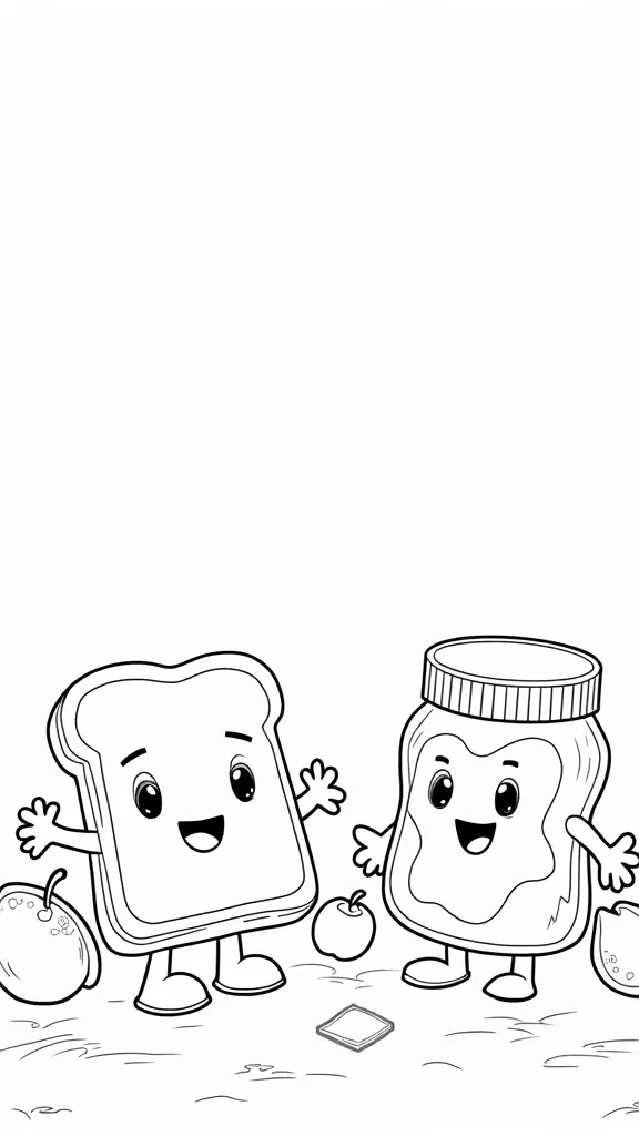 peanut butter and jelly coloring page